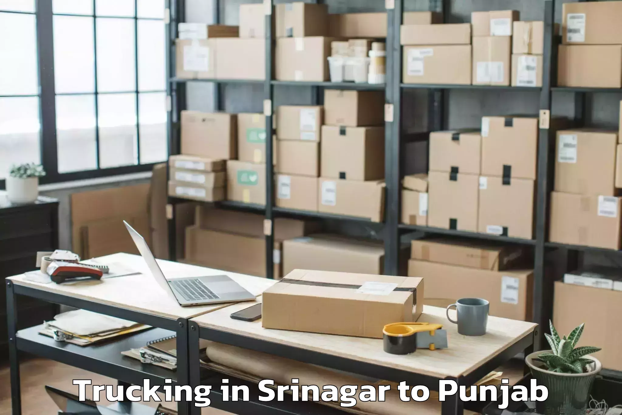 Leading Srinagar to Sunam Trucking Provider